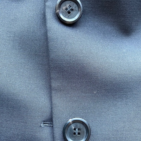 Hugo Boss Janna3 Virgin Wool Suit Jacket Blazer Off Black Graphite Size 8 - Picture 11 of 13